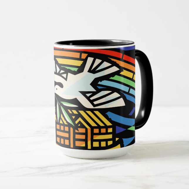 Noah's Ark, Rainbow, Dove Mug (Front Right)