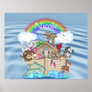 NOAHS ARK Rainbow NURSERY DECORATION Poster