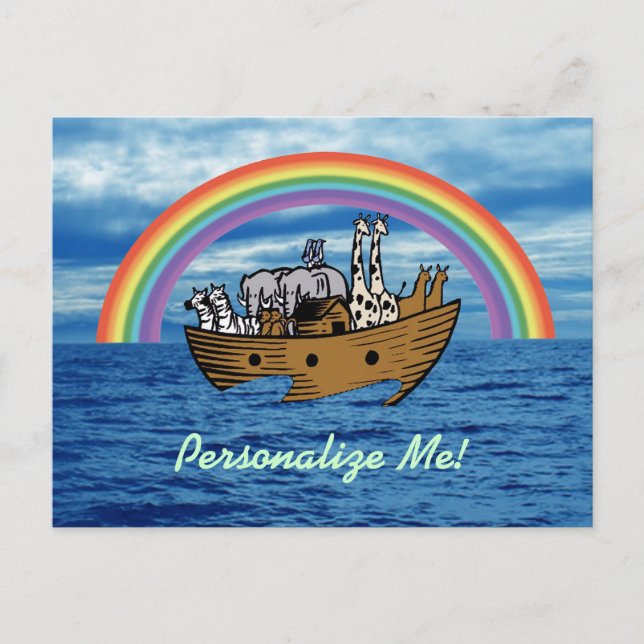 Noah's Ark & Rainbow Postcard (Front)
