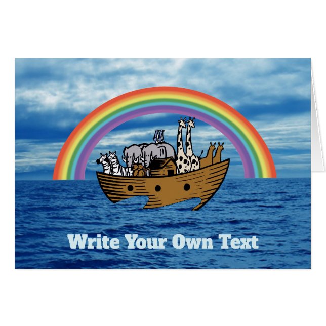 Noah's Ark & Rainbow - Write Your Own Text (Front Horizontal)