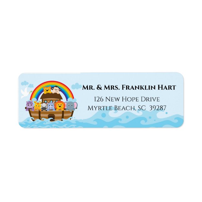Noah's Ark Theme  Return Address (Front)