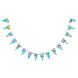 Noah's Ark Theme with Baby Animals Bunting Flags