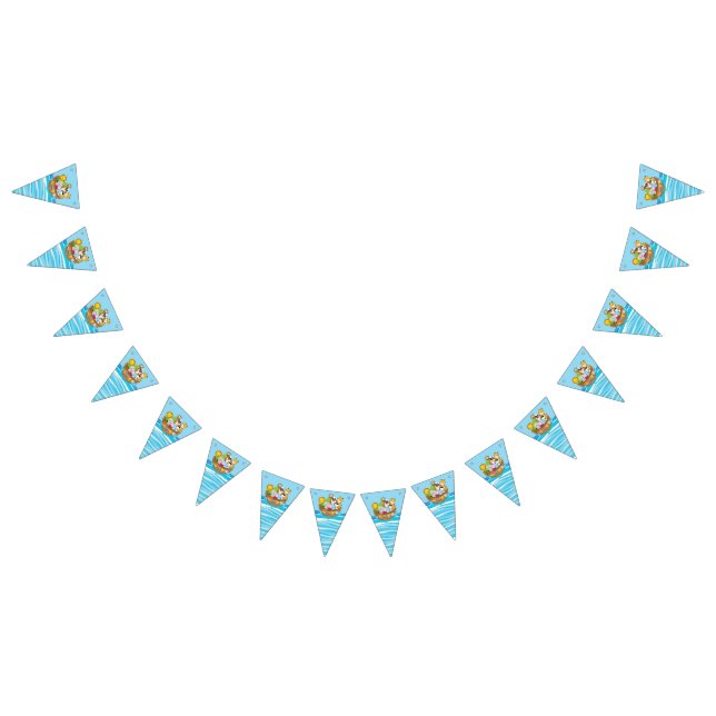 Noah's Ark Theme with Baby Animals Bunting Flags (All)