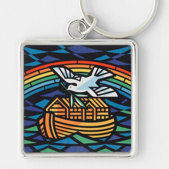 Noah's Ark Unedited Vintage Photos Old Aesthetic Keychain (Front)
