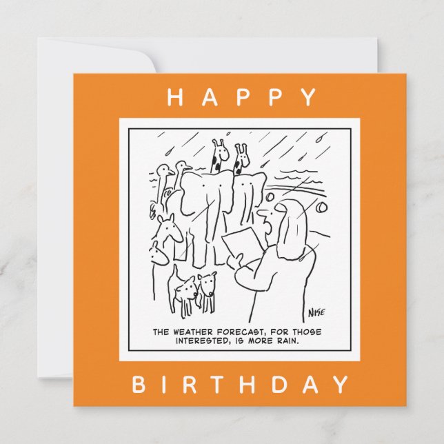 Noah's Ark Weather Forecast Cartoon Card (Front)