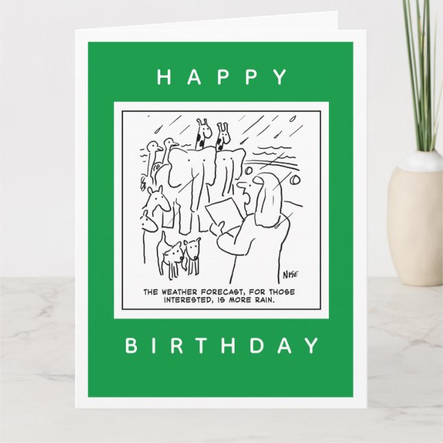 Noah's Ark Weather Forecast Cartoon Card (Front)