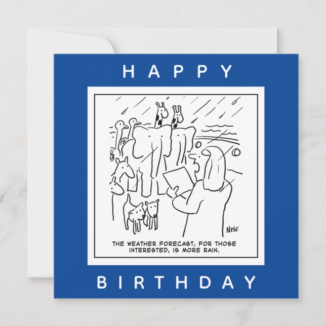 Noah's Ark Weather Forecast Cartoon Card (Front)