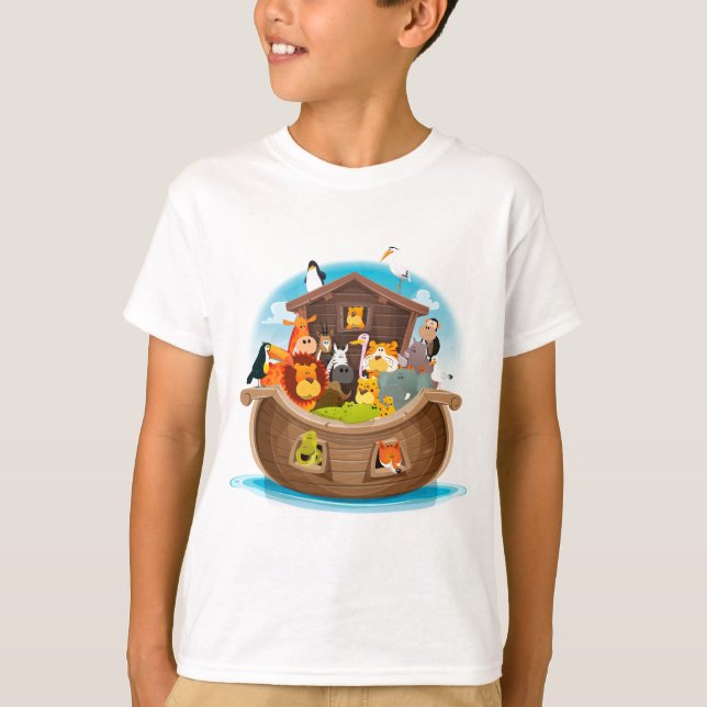 Noah's Ark With Jungle Animals T-Shirt (Front)
