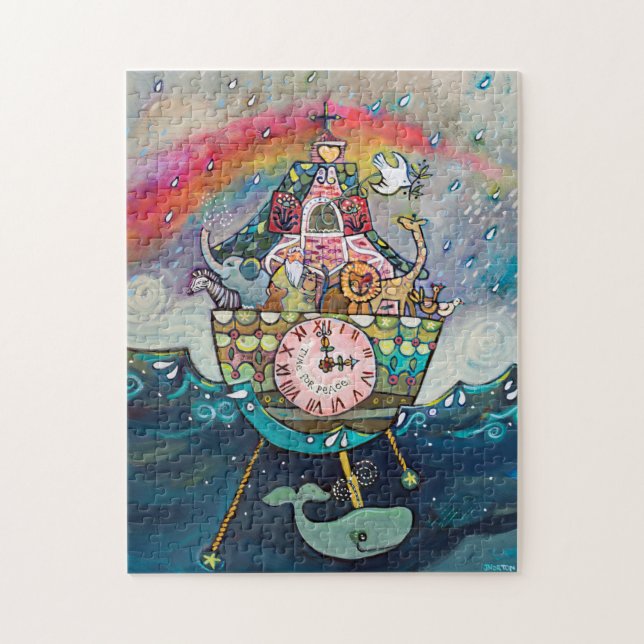 Noah's Ark with Rainbow Puzzle (Vertical)