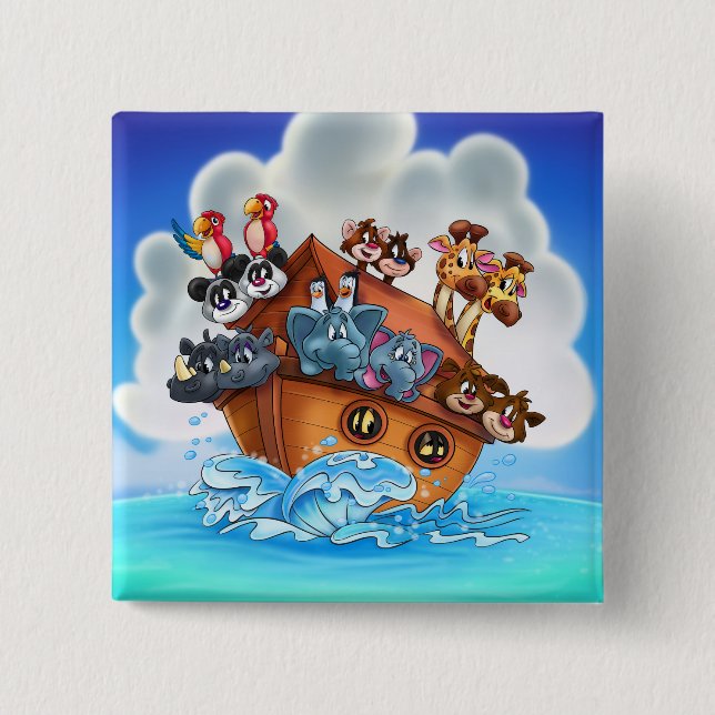 noah's art cartoon button (Front)