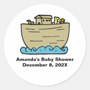 Noah's Art Cute Baby Shower Gender Neutral Classic Round Sticker