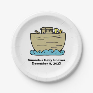 Noah's Art Cute Baby Shower  Paper Plate