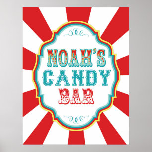 Noah's Candy Bar Birthday Carnival Sign