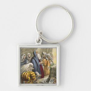 Noah's Sacrifice on Leaving the Ark, from a bible Keychain