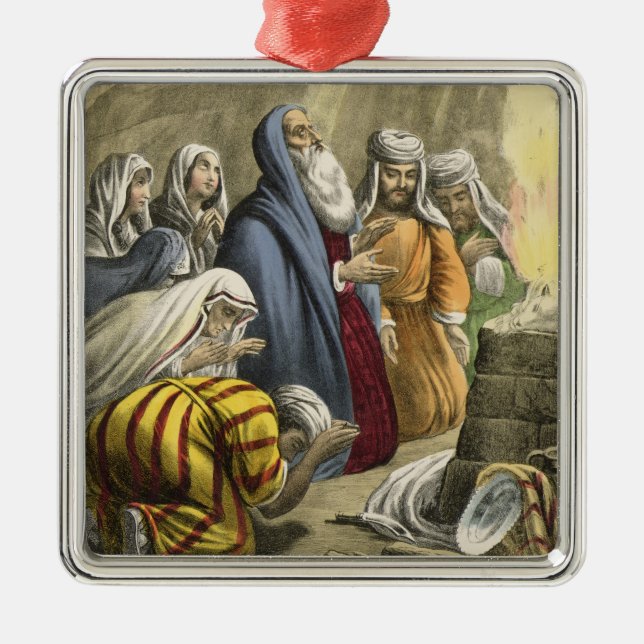 Noah's Sacrifice on Leaving the Ark, from a bible Metal Ornament (Front)