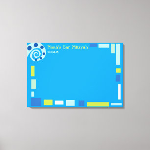 NOAH'S WAVES Bar Bat Mitzvah Sign-In Board Canvas Print