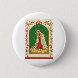 NOB165 Mary and Baby Jesus.tif 2 Inch Round Button