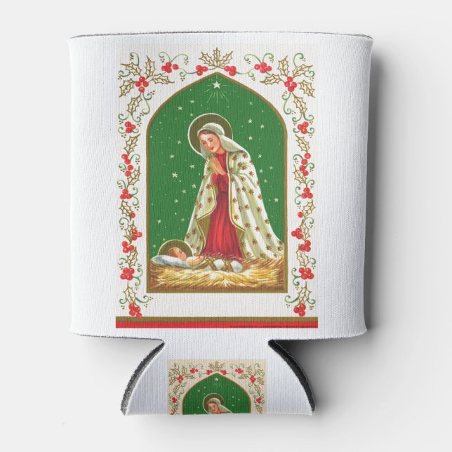 NOB165 Mary and Baby Jesus.tif Can Cooler (Front)