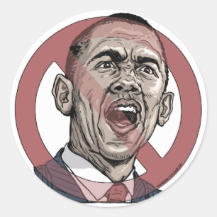 Nobama Anti Obama Circle Slash Gear Classic Round Sticker