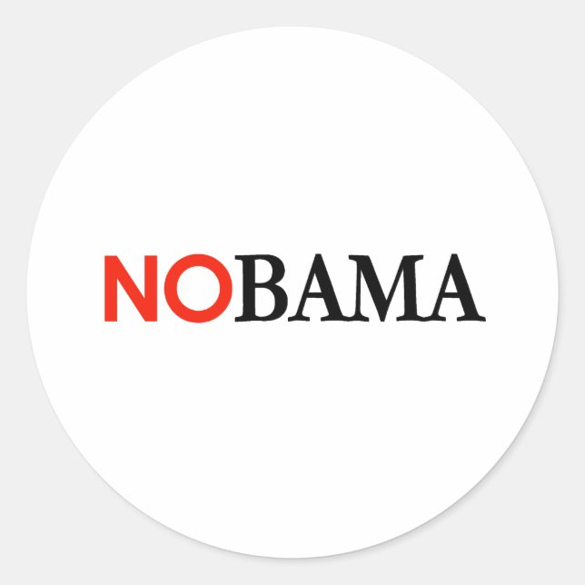 NOBAMA / ANTI-OBAMA - Customized Classic Round Sticker (Front)