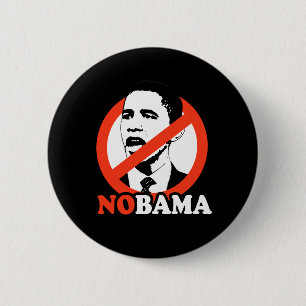 NOBAMA / ANTI-OBAMA T-SHIRT 2 INCH ROUND BUTTON