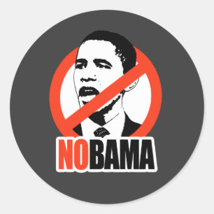 NOBAMA / ANTI-OBAMA T-SHIRT CLASSIC ROUND STICKER