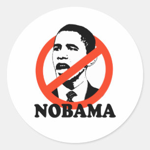 NOBAMA CLASSIC ROUND STICKER