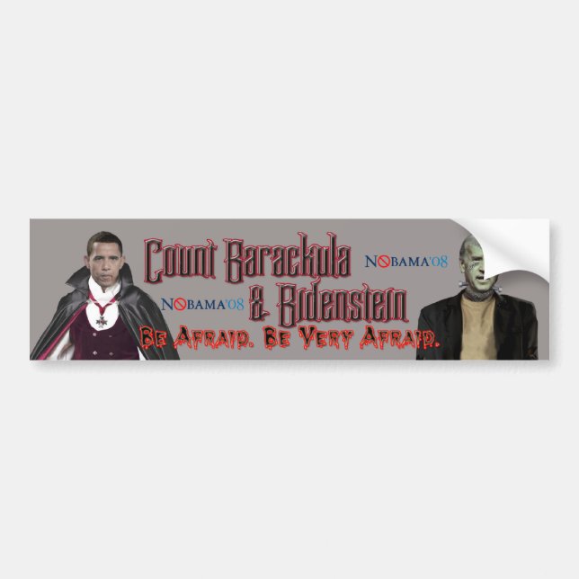 Nobama Halloween-Barackula & Biden Bumper Sticker (Front)