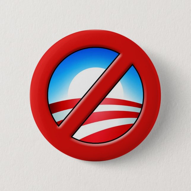 NOBAMA  No Obama Anti-Obama 2 Inch Round Button (Front)