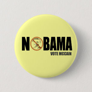 Nobama Vote McCain Funny Anti Obama Button Pin