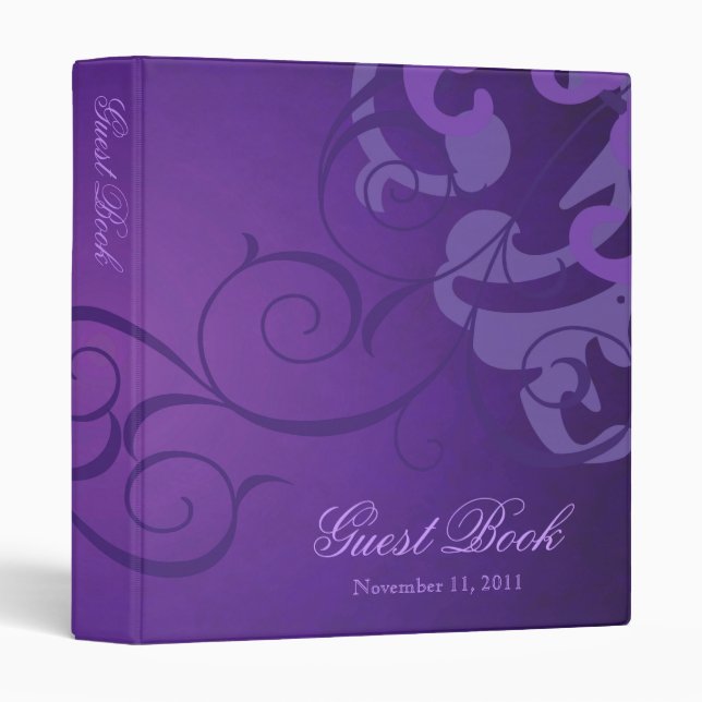 Nobel Purple Scroll Purple Guest Book Binder (Front/Spine)