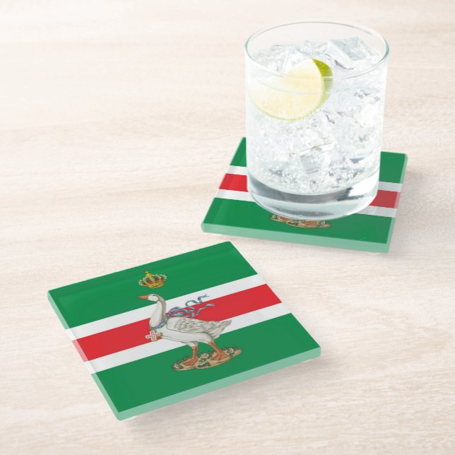 Nobile Contrada dell' Oca (Goose) Palio Glass Coaster (Angled)