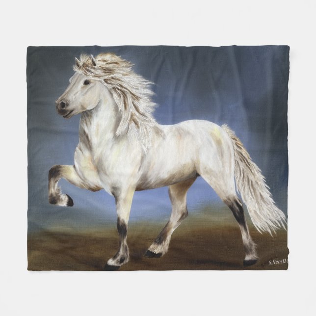 Nobility Icelandic horse Fleece Blanket (Front (Horizontal))