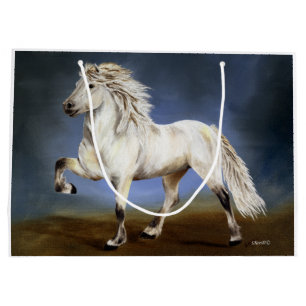 Nobility White Icelandic Horse Large Gift Bag