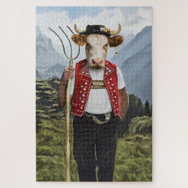 Noble Beasts - Dandy Cow Jigsaw Puzzle (Vertical)