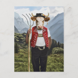 Noble Beasts - Dandy Cow Postcard