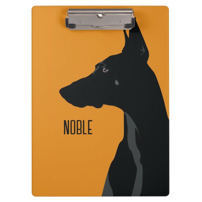 Noble Black Doberman Clipboard (Front)