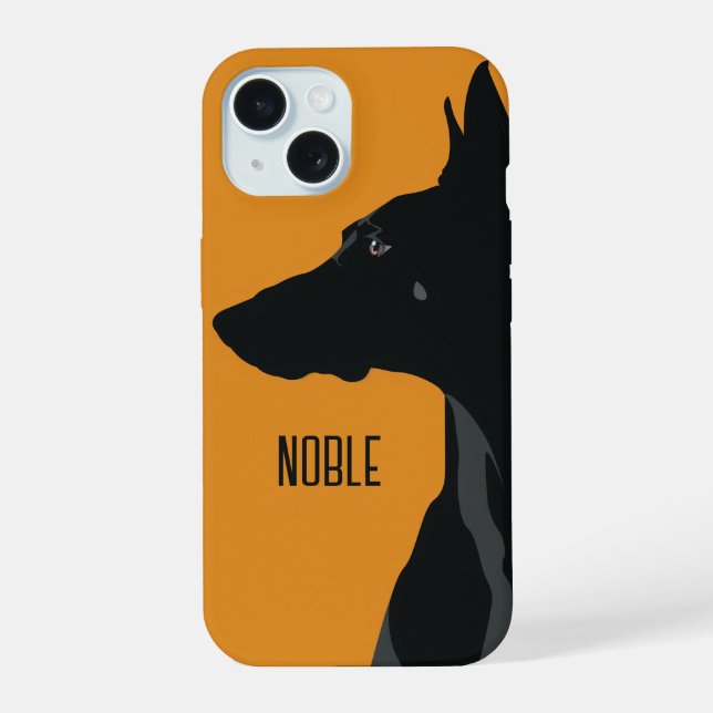 Noble Black Doberman iPhone 15 Case (Back)