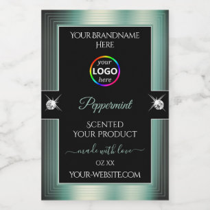 Noble Black Shiny Icy Teal with Logo Product Label