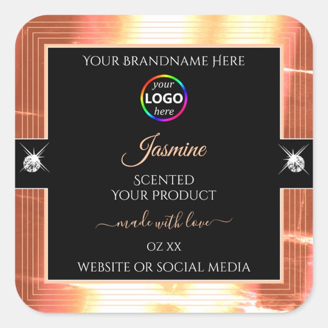 Noble Black Shiny Salmon Cream Logo Product Label (Front)