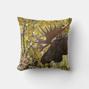 Noble Bull Moose Throw Pillow