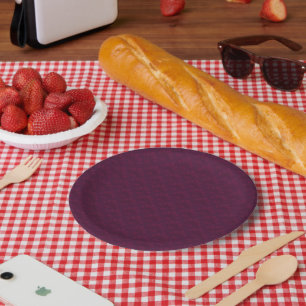 Noble burgundy in art deco style. paper plate