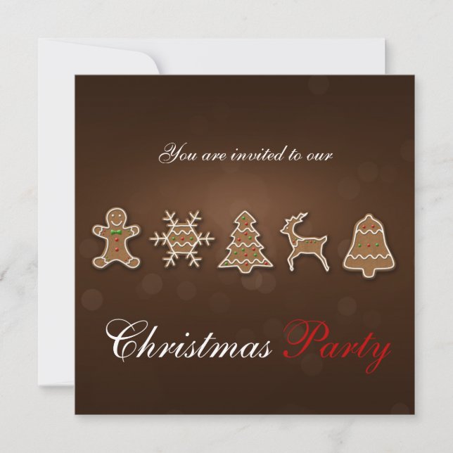 Noble Christmas Gingerbread Cookies Invitation (Front)