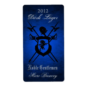 Noble gentilhomme Chevaliers Crest Bleu Bière Étiq