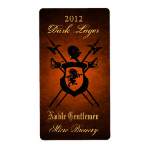 Noble Gentlemen Knights Crest Orange Beer Label