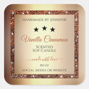 Noble Gold Effect Shimmery Glitter Product Labels