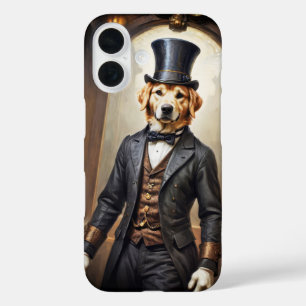 Noble Golden Retriever dog in victorian dress  iPhone 16 Case