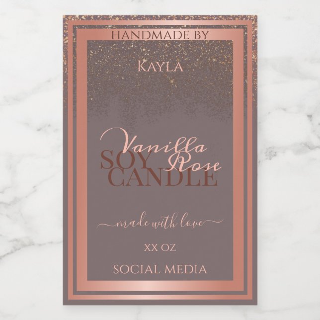 Noble Grey Product Packaging Labels Rose Gold (Single Label)