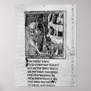 Noble holding, illustration 'Roman de Renart' Poster