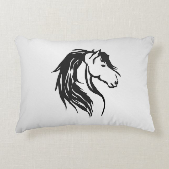 Noble Horse Head Accent Pillow (Front)